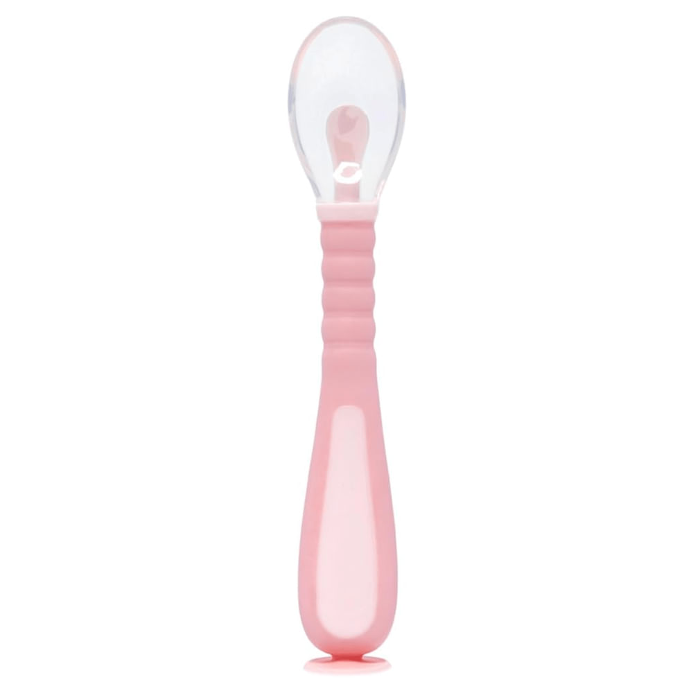 Colher Flexível Em Silicone Rosa Buba