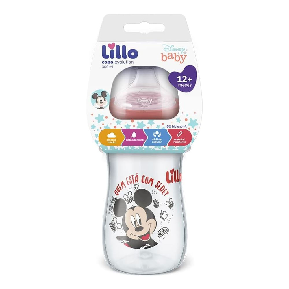 Copo Evolução Mickey Disney 300ml Silicone Lillo