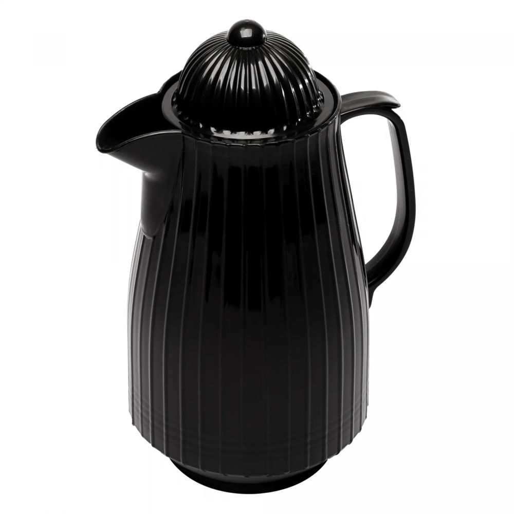 Garrafa Térmica de Plástico Mini Bambu Preta 400ml Lyor