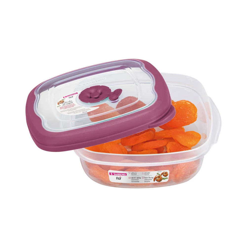 Pote Quadrado Plástico 920ml Rosa Sanremo
