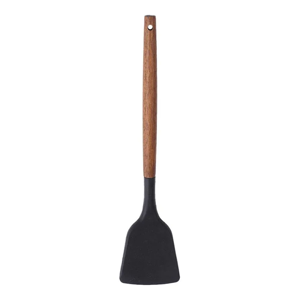 Espátula Reta Preto Com Cabo de Madeira 34 cm Paramount