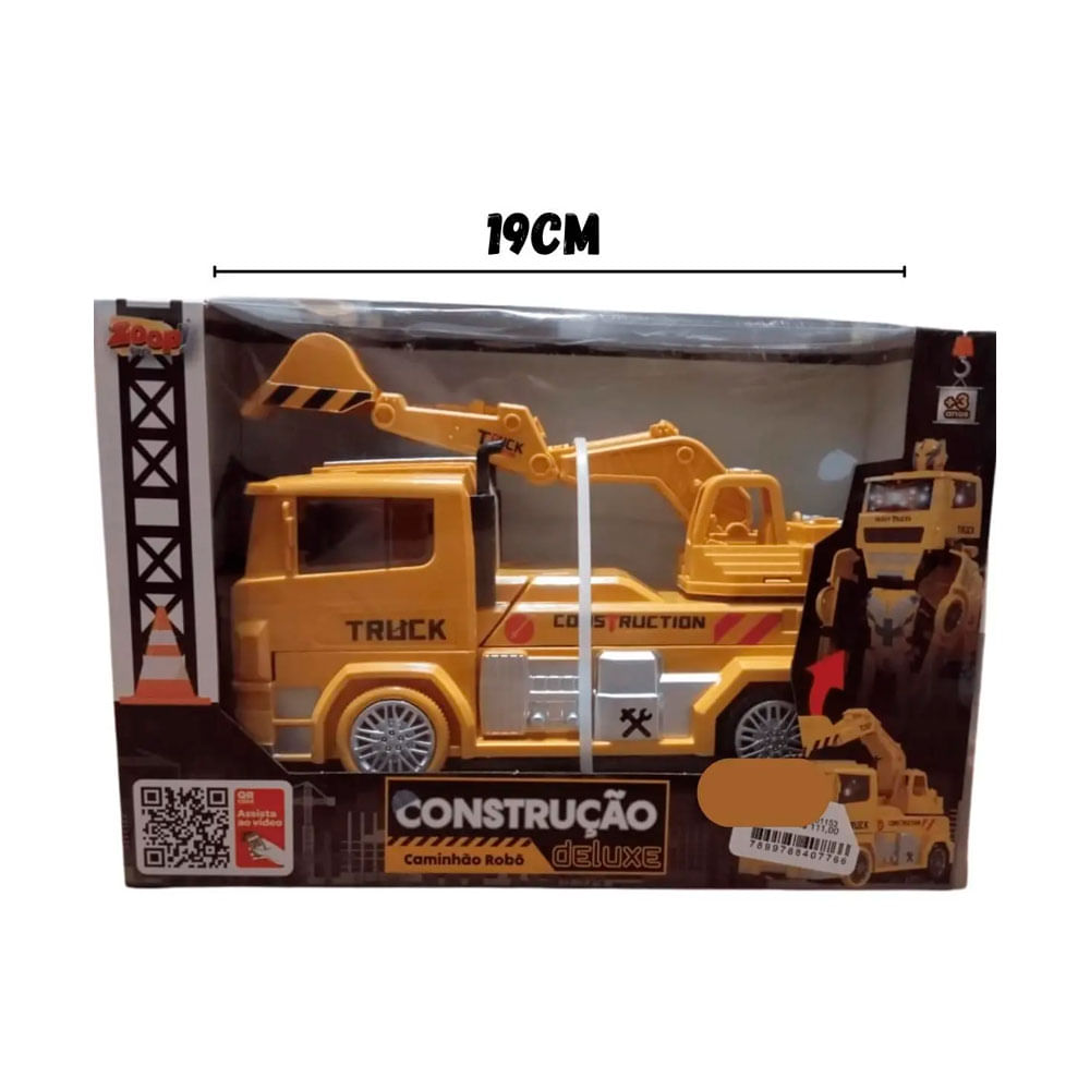 Caminhão Robô Escavadeira Transformes Construção Zoop Toys