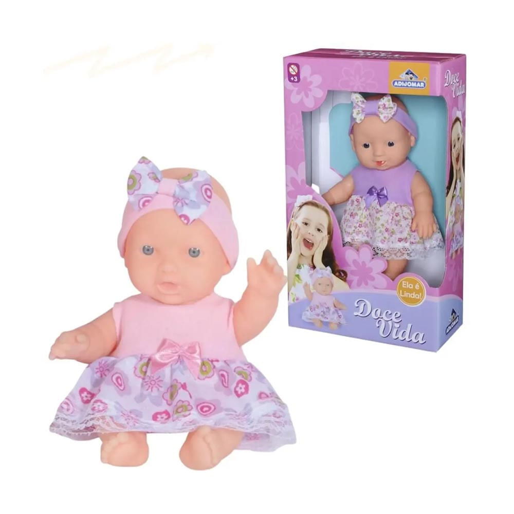 Boneca Bebe Articulada Doce Vida Menina Adijomar