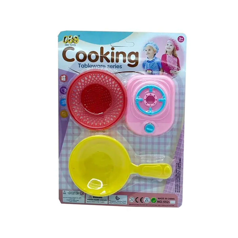 Kit Cozinha Infantil Cooking Table 3 Peças Sortidas Domni