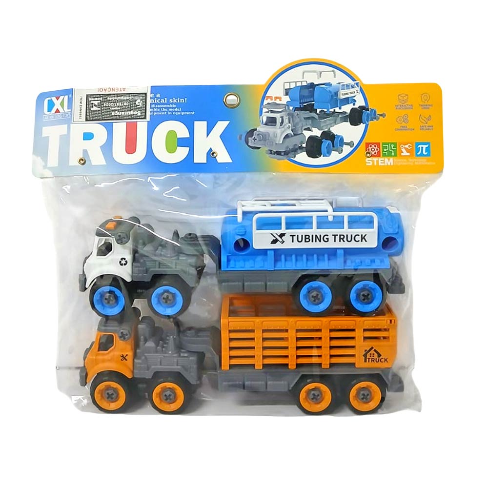 Conjunto Com 2 Caminhões Sortidos Domni