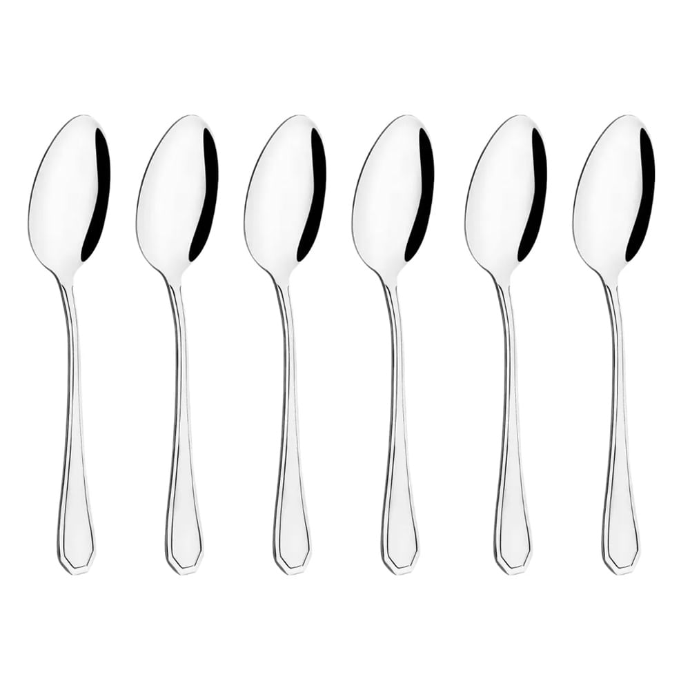 Conjunto 6 Colheres de Mesa Aço Inox Domni