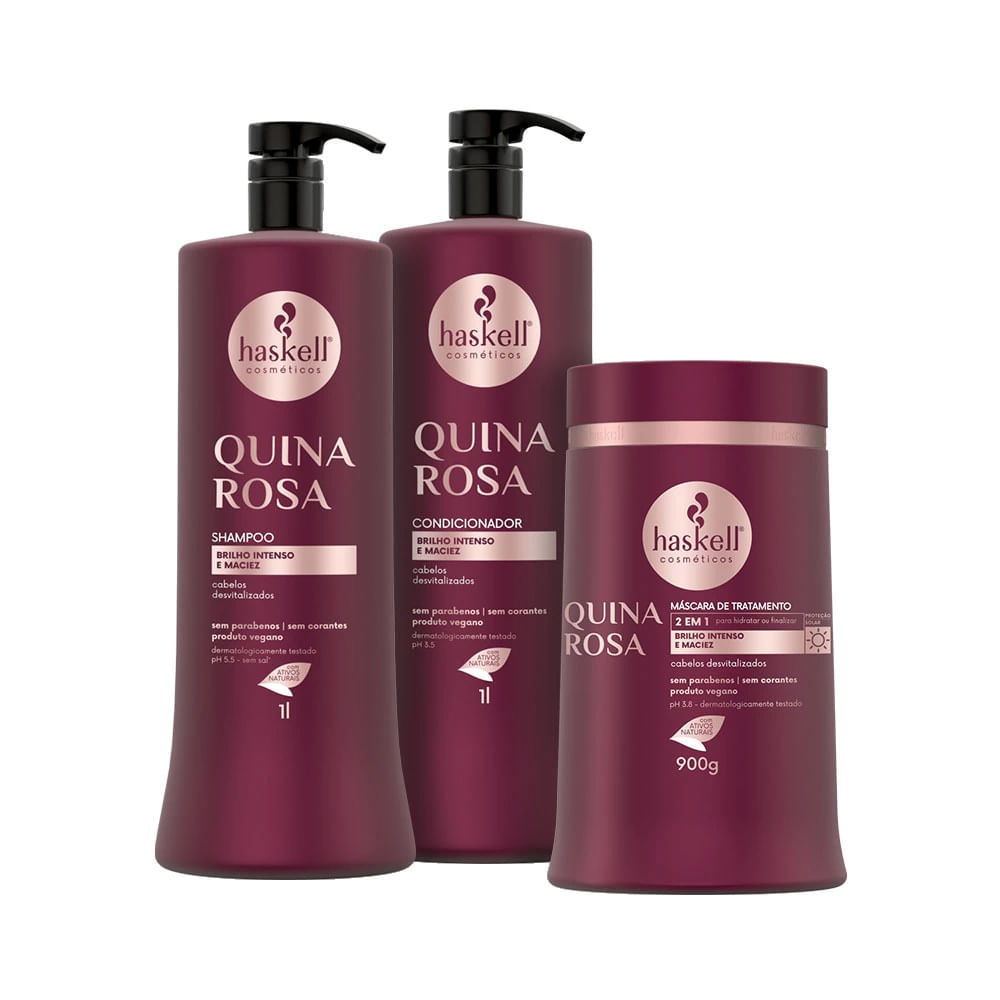 Kit Quinoa Shampoo, Condicionador 1L + Máscara 900g Haskell
