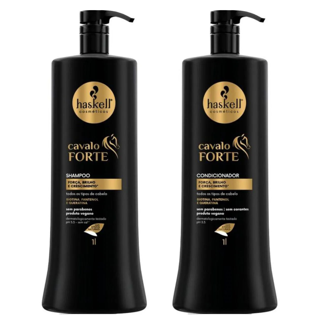 Shampoo e Condicionador de 1L Cavalo Forte Haskell