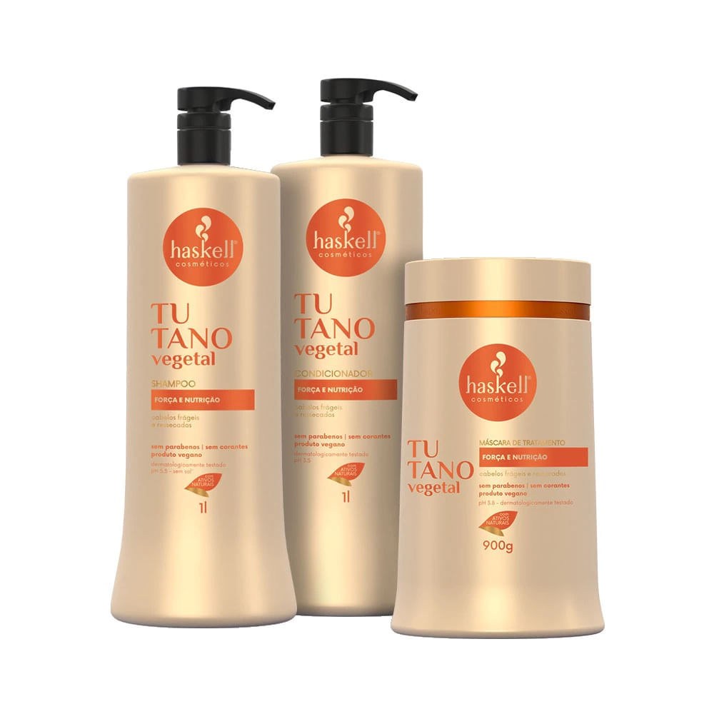 Kit Tutano Shampoo e Condicionador 1L + Máscara 900g Haskell