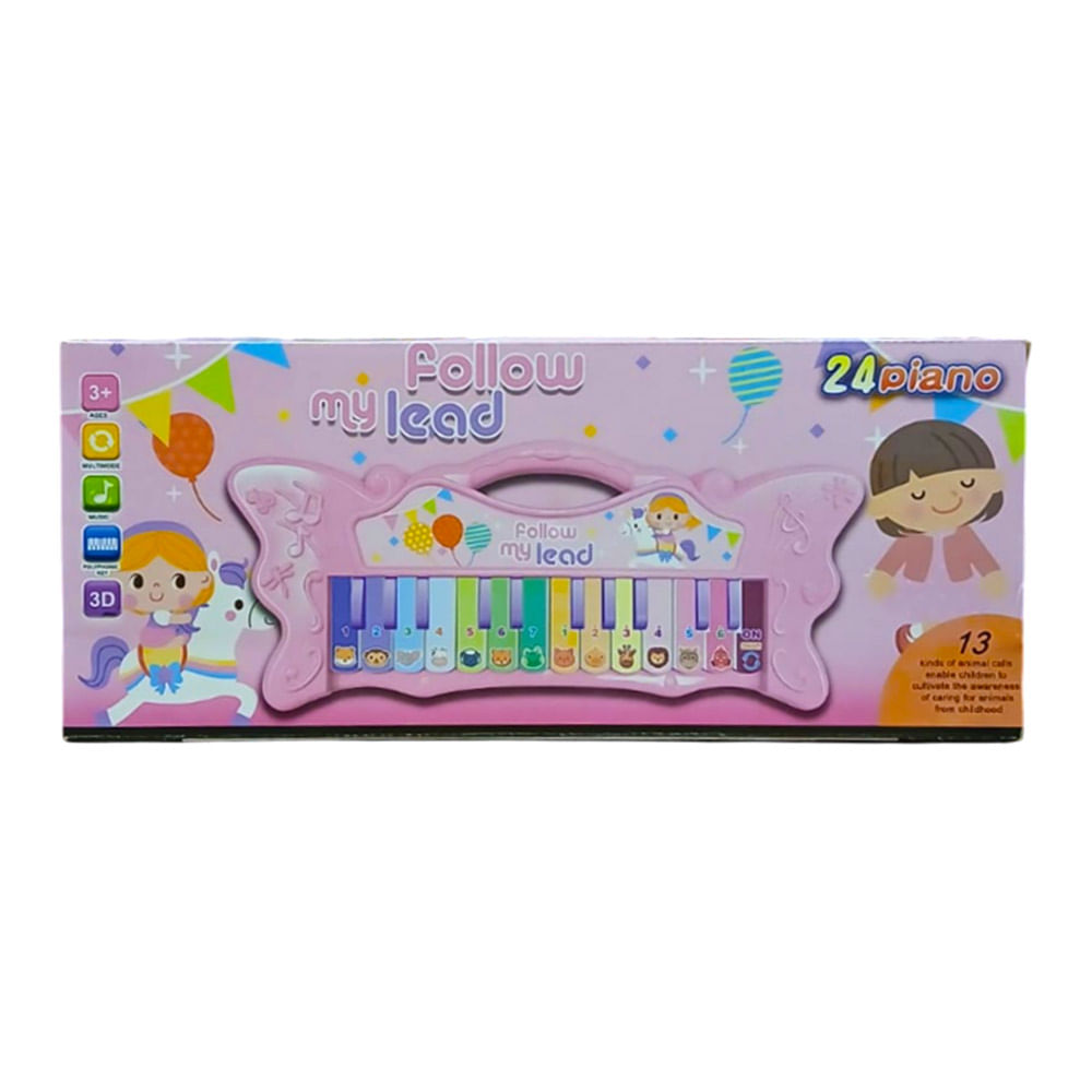 Piano Elétrico Rosa Menina Domni