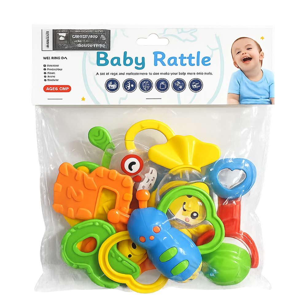 Kit de Chocalhos para Bebê 9 Peças Domni