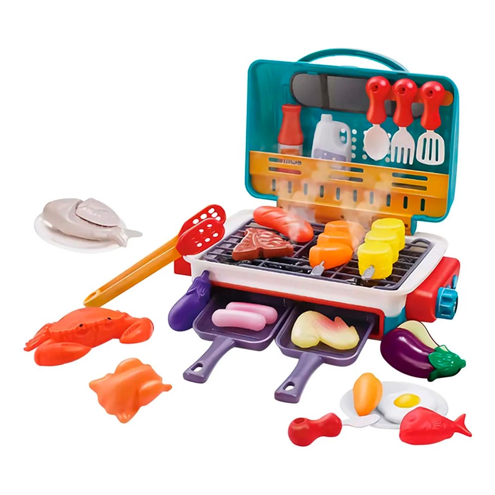 Churrasqueira Infantil Toy Kitchen Cooking Realistic Spray Domni