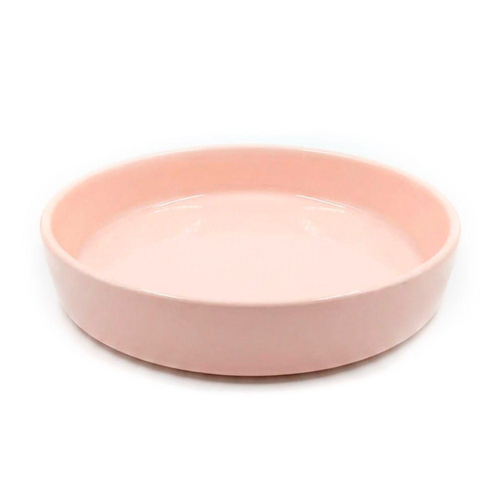 Prato Reto Fundo Rosa 26,5cm GA Cerâmicas