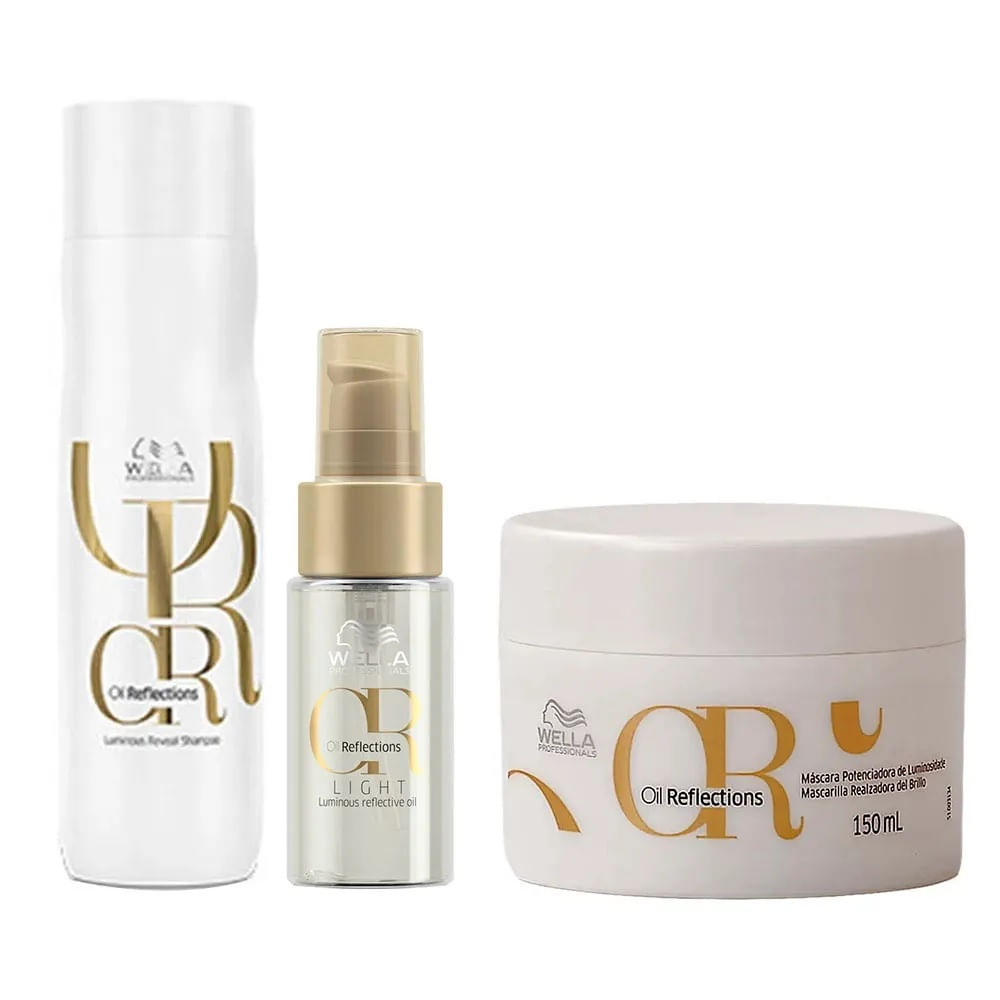 Kit Oil Reflections Shampoo 250ml, Máscara 150ml e Óleo 30ml Wella