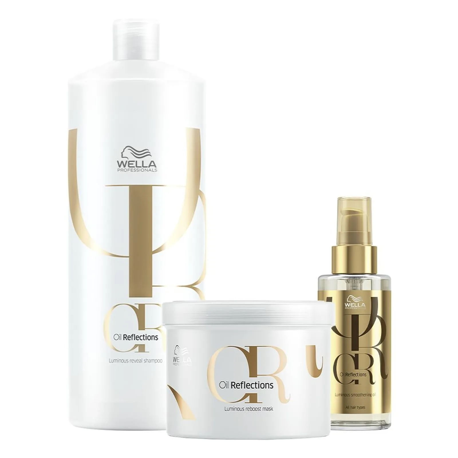 Kit Oil Reflections 500ml Shampoo, Máscara e Óleo 30ml Wella